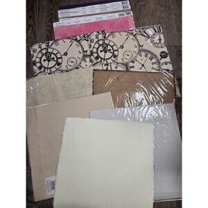 Recollections Scrapbook Textured Cardstock Pages Lot Burlap Jute Paper